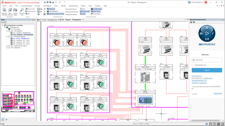 screenshot of SolidWorks Electrical Schematics